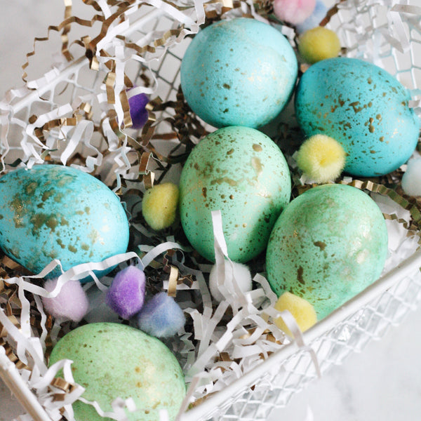 Gold splattered eggs