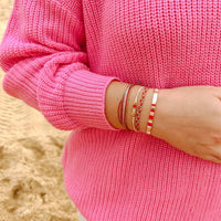 Red Cross XOXO Mixed Mini Braided Bracelet Gallery Thumbnail