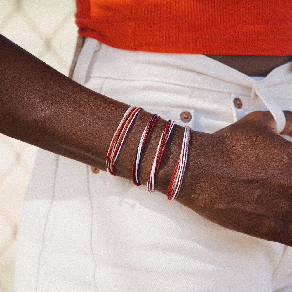 Maroon, Tan & White Bracelet 2