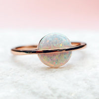 Rose Gold Opal Saturn Ring Gallery Thumbnail