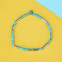 Turquoise Bead Stretch Anklet Gallery Thumbnail