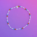 Rainbow Seed Bead Stretch Anklet