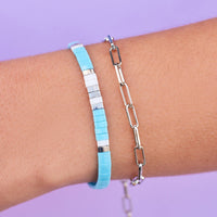 Tile Bead Stretch Bracelet Set Gallery Thumbnail