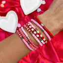Vacation Vibes Pink Moment Stretch Bracelet Set of 8
