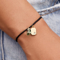 Raw Emerald Gold Charm Bracelet Gallery Thumbnail