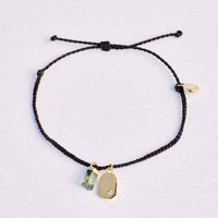 Raw Emerald Gold Charm Bracelet Gallery Thumbnail