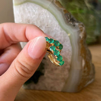 Raw Emerald Hoop Earrings Gallery Thumbnail