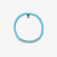 Heishi Disc & Metal Bead Stretch Bracelet