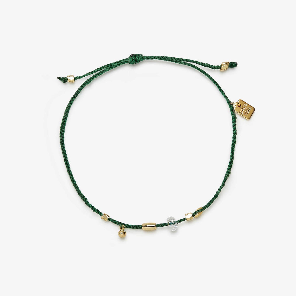 Raw Stone & Bead Gold Danity Thread Bracelet 1