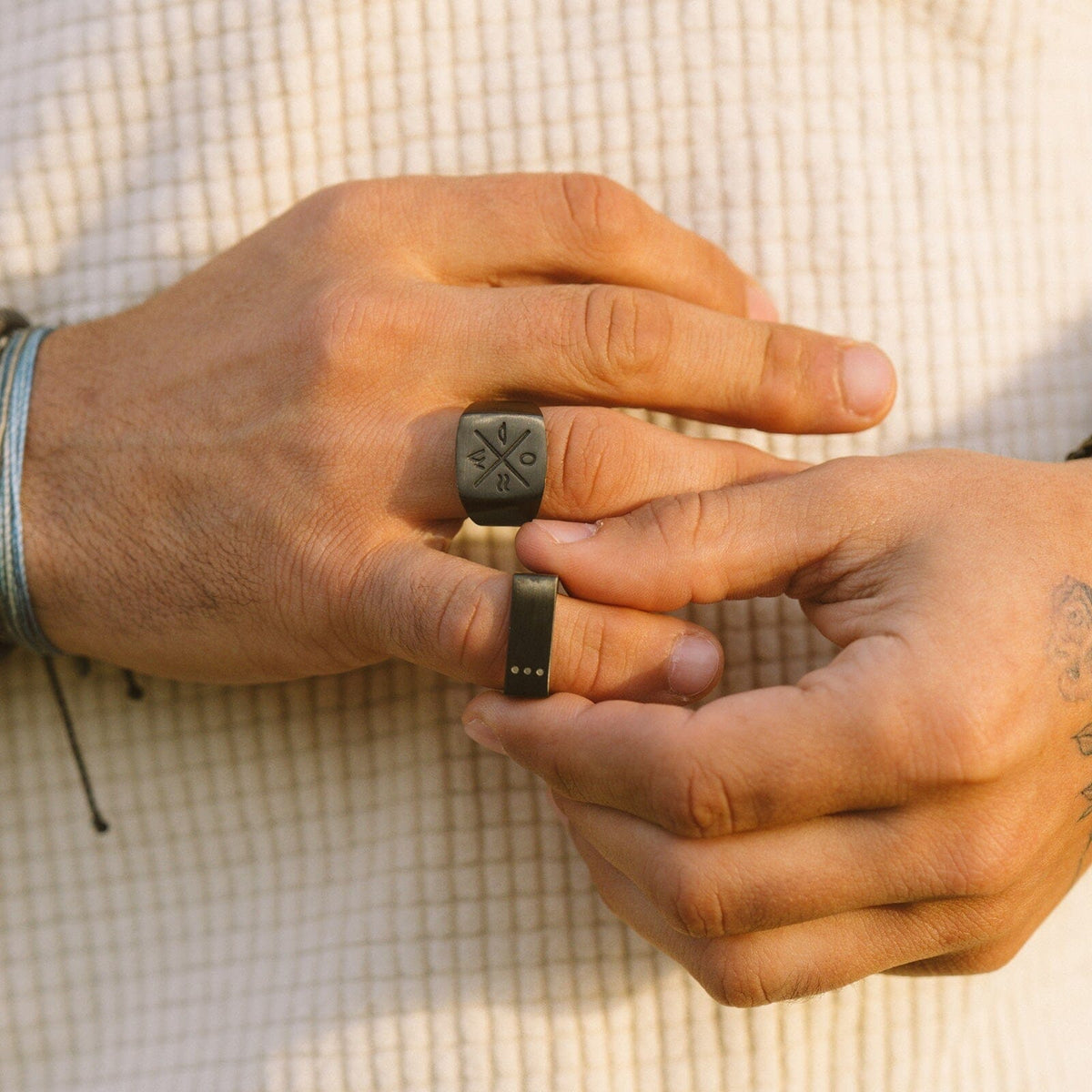 Men Rings Bar Rings for Men