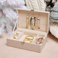 Linen Leather Jewelry Box Gallery Thumbnail