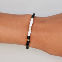 Black & White Disc Stretch Bracelet Gallery Thumbnail