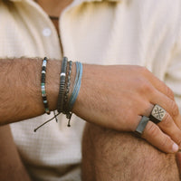 Men's Mixed Seed Bead Cord Bracelet Gallery Thumbnail