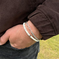 Men's Coated Hematite Stretch Bracelet Gallery Thumbnail