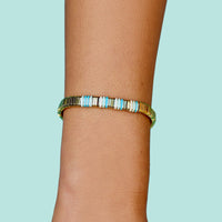 Metal and Enamel Gold Stretch Bracelet Gallery Thumbnail