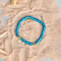 Turquoise Bead Stretch Bracelet Gallery Thumbnail