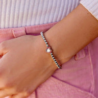 Stone & Enamel Heart Stretch Bracelet Gallery Thumbnail