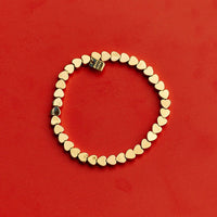 Metal Heart Bead Stretch Bracelet Gallery Thumbnail