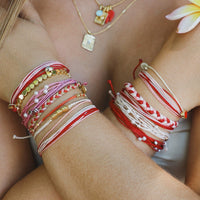 Metal Heart Bead Stretch Bracelet Gallery Thumbnail