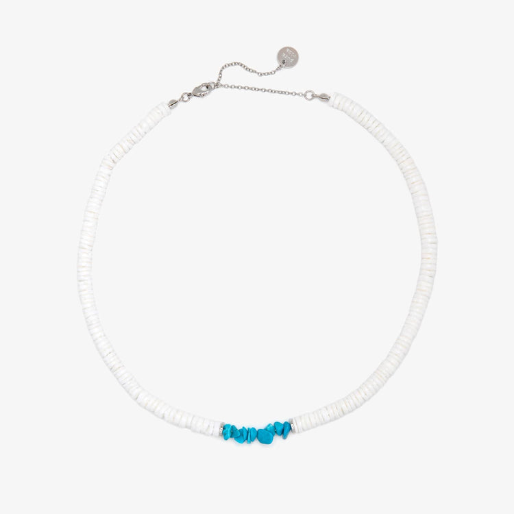 Puka Shell & Turquoise Chip Choker