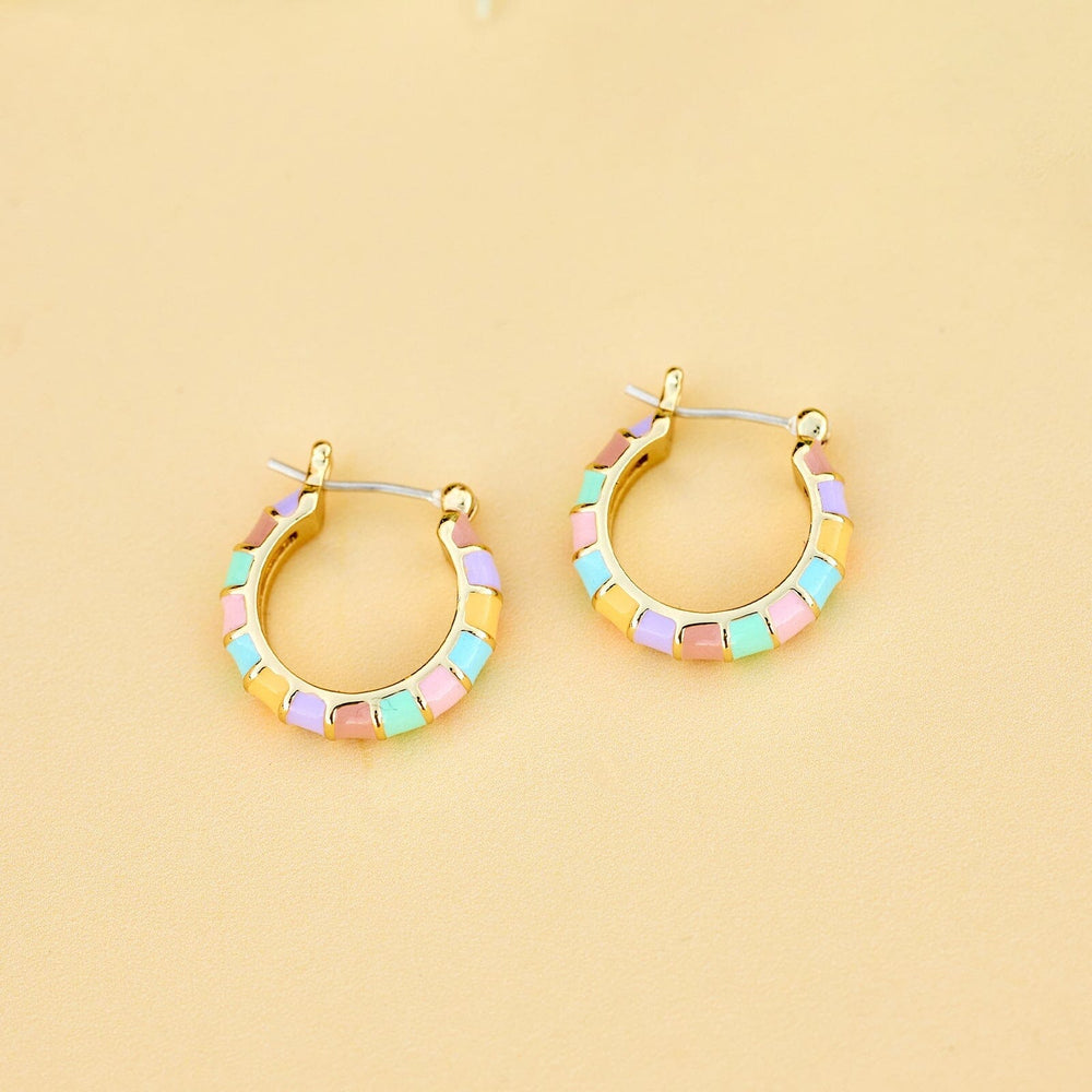 Sunset Striped Gold Hoop Earrings 4