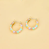 Sunset Striped Gold Hoop Earrings Gallery Thumbnail