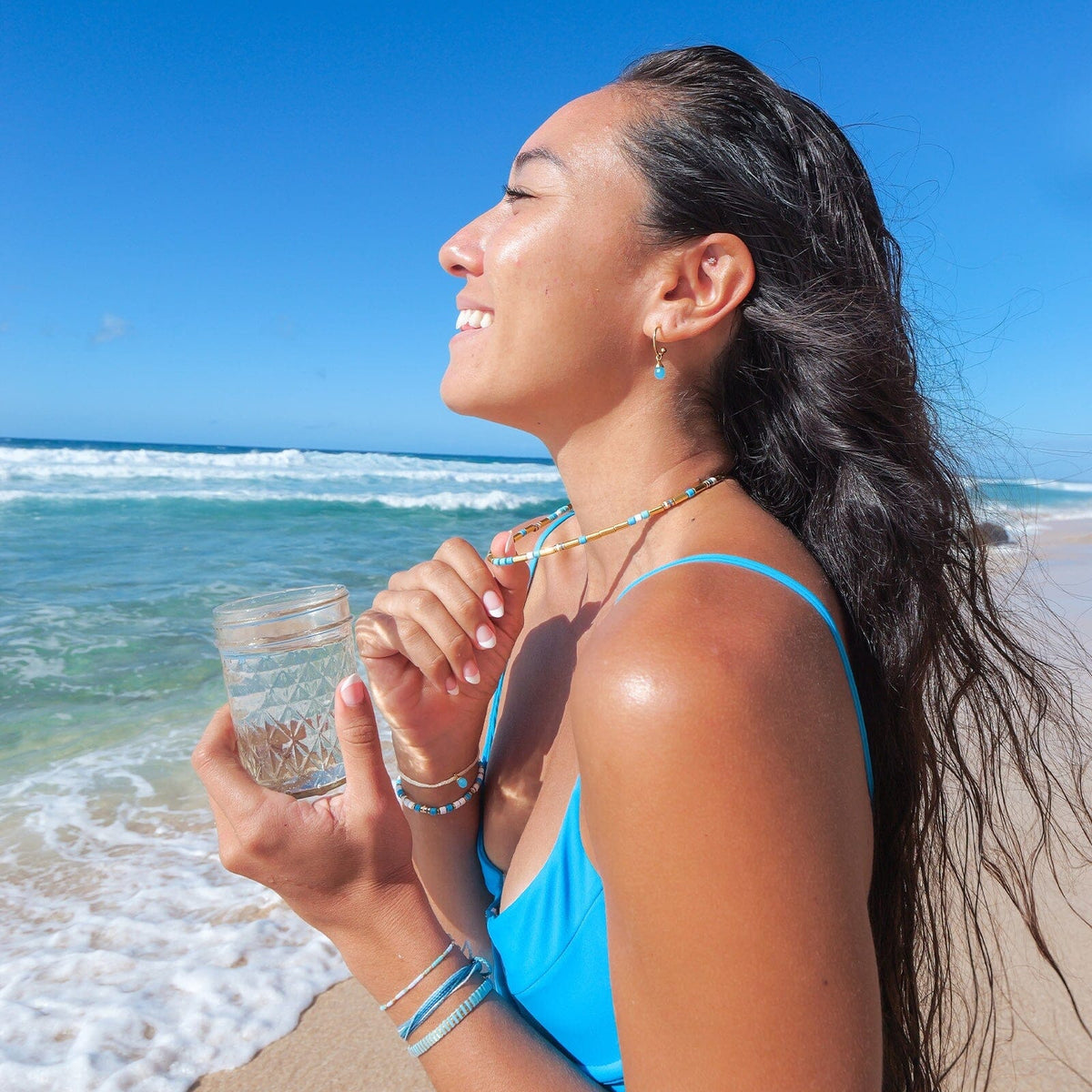 World Water Day Mixed Bead Choker