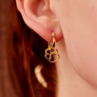 Paw Heart Hoop Earrings Gallery Thumbnail