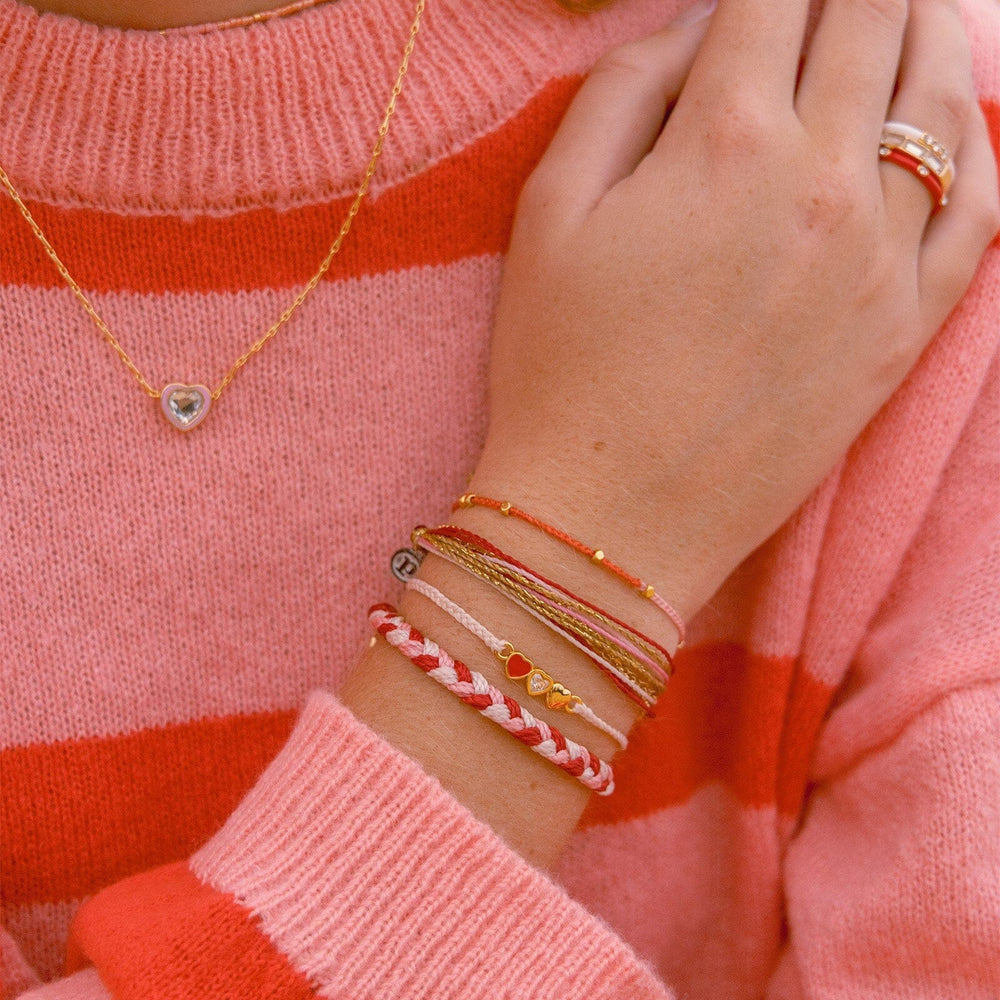 Red Cross Three Hearts Charm Bracelet 5