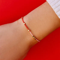 Pink & Red Two Toned Dainty Bracelet Gallery Thumbnail