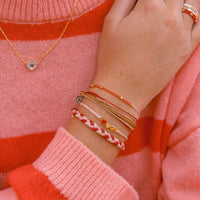 Pink & Red Two Toned Dainty Bracelet Gallery Thumbnail