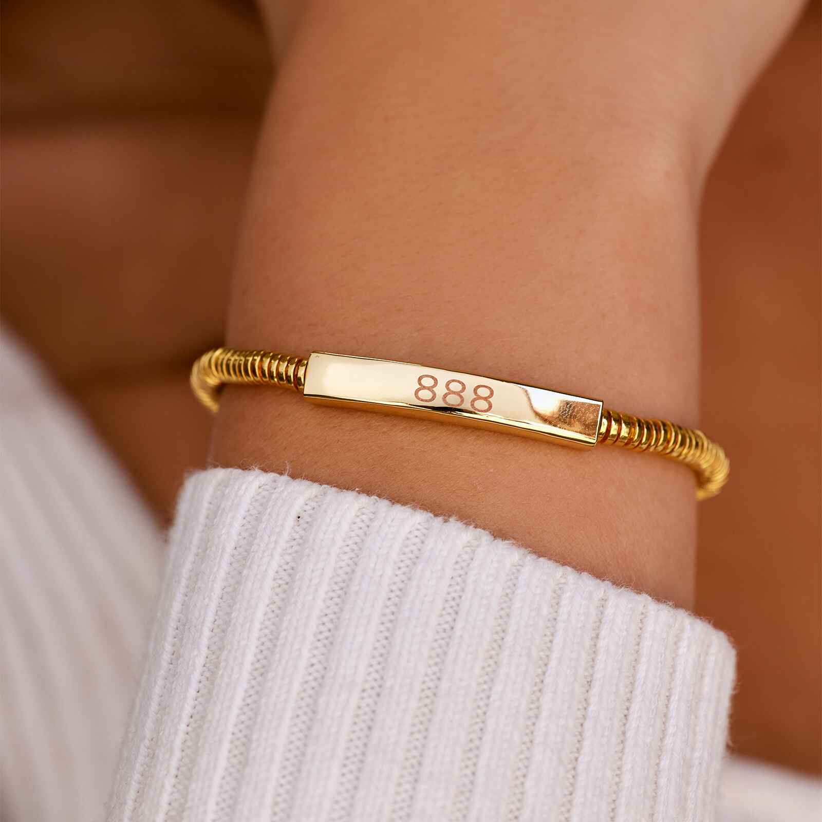 Engravable Disc Bead Stretch Bracelet