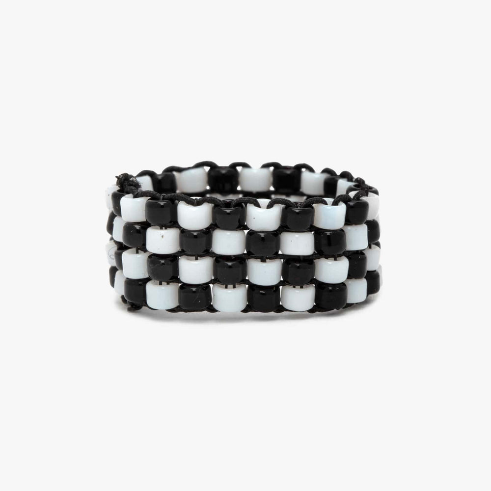 Checkerboard Bead Stretch Ring 1