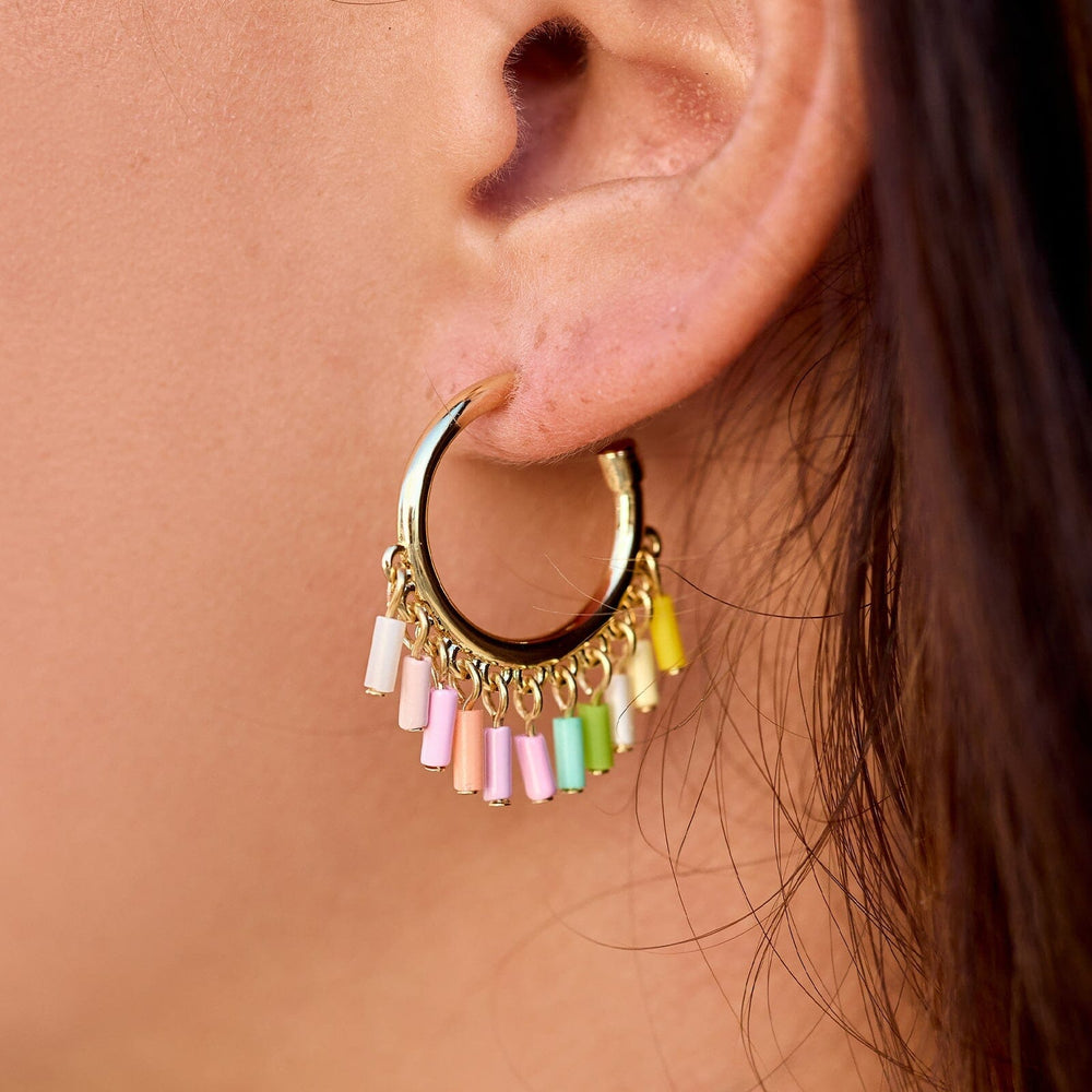 Ombre Enamel Hoop Earrings 2