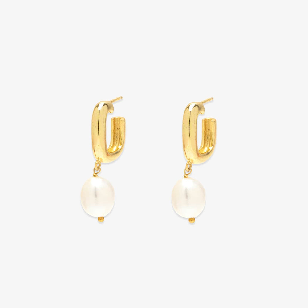 Pearl Hoop Earrings 1