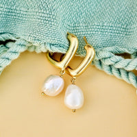 Pearl Hoop Earrings Gallery Thumbnail