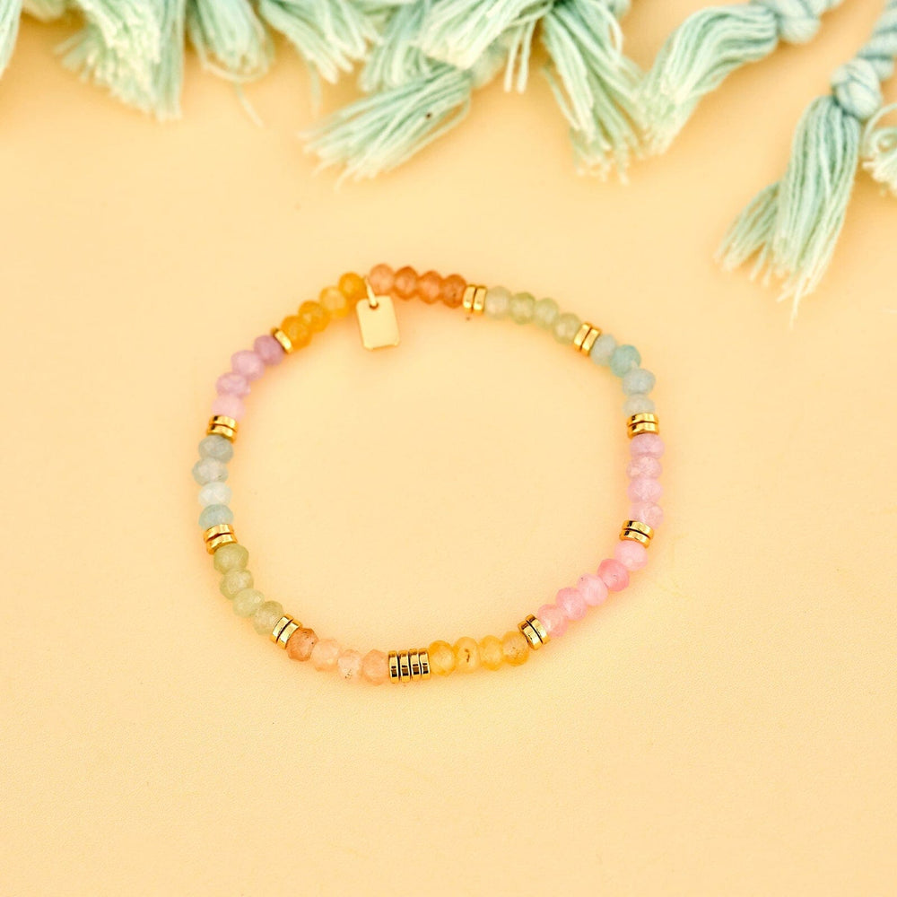 Ombre Rainbow Bead Stretch Bracelet 4