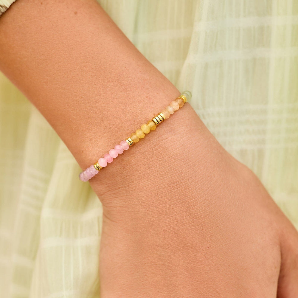 Ombre Rainbow Bead Stretch Bracelet 6