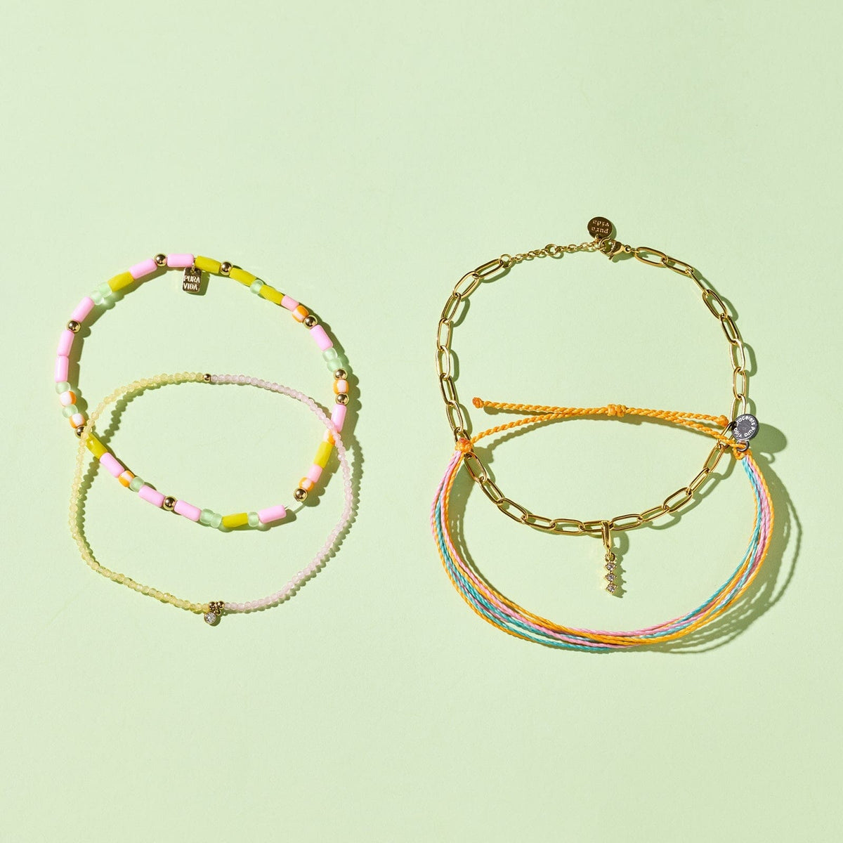 Sarita Mixed Seed Bead Stretch Anklet