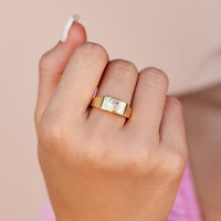 Wide Ribbed Heart Ring Gallery Thumbnail