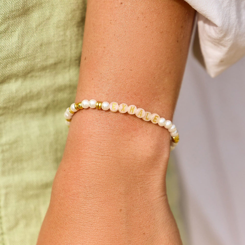 Mental Health Awareness Exhale Bead Stretch Bracelet 2