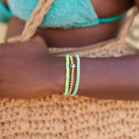 Sunbleached Aqua Seascape Stretch Bracelet Gallery Thumbnail