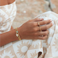 Enamel Wave Gold Bead Stretch Bracelet Gallery Thumbnail