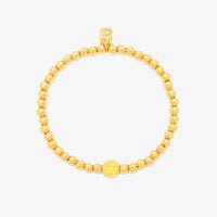 Happy Face Gold Bead Stretch Bracelet Gallery Thumbnail