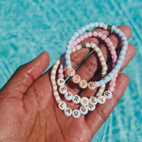 Neutral Vinyl Disc Stretch Bracelet Gallery Thumbnail