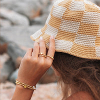 Faceted Gold Bead Stretch Ring Gallery Thumbnail