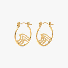 Surfrider Gold Wave Hoop Earrings