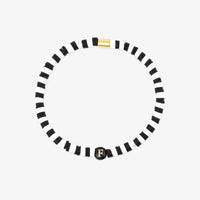 Black and White Alphabet Stretch Bracelet