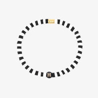 Black and White Alphabet Stretch Bracelet