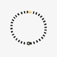 Black and White Alphabet Stretch Bracelet